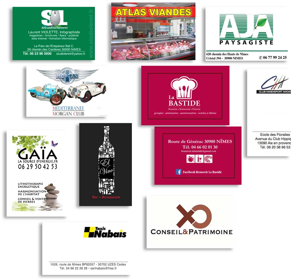 Sélection de cartes de visite