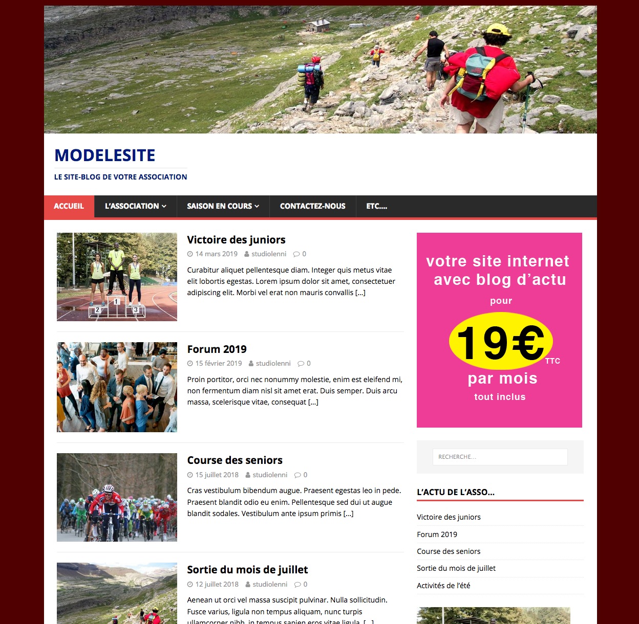 Exemple de site internet